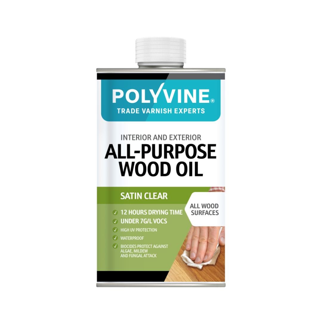 Polyvine Wood Oil UV-Protect Zijdemat – detail houtnerf behandeld met olie