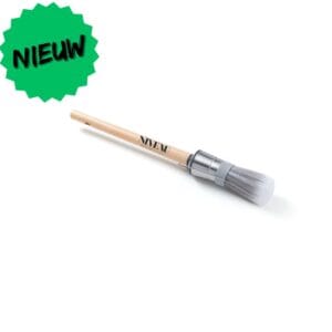 Ronde patentpuntkwast met synthetische grijze nylon haren – NIVEAU Patentpuntkwast Nylon