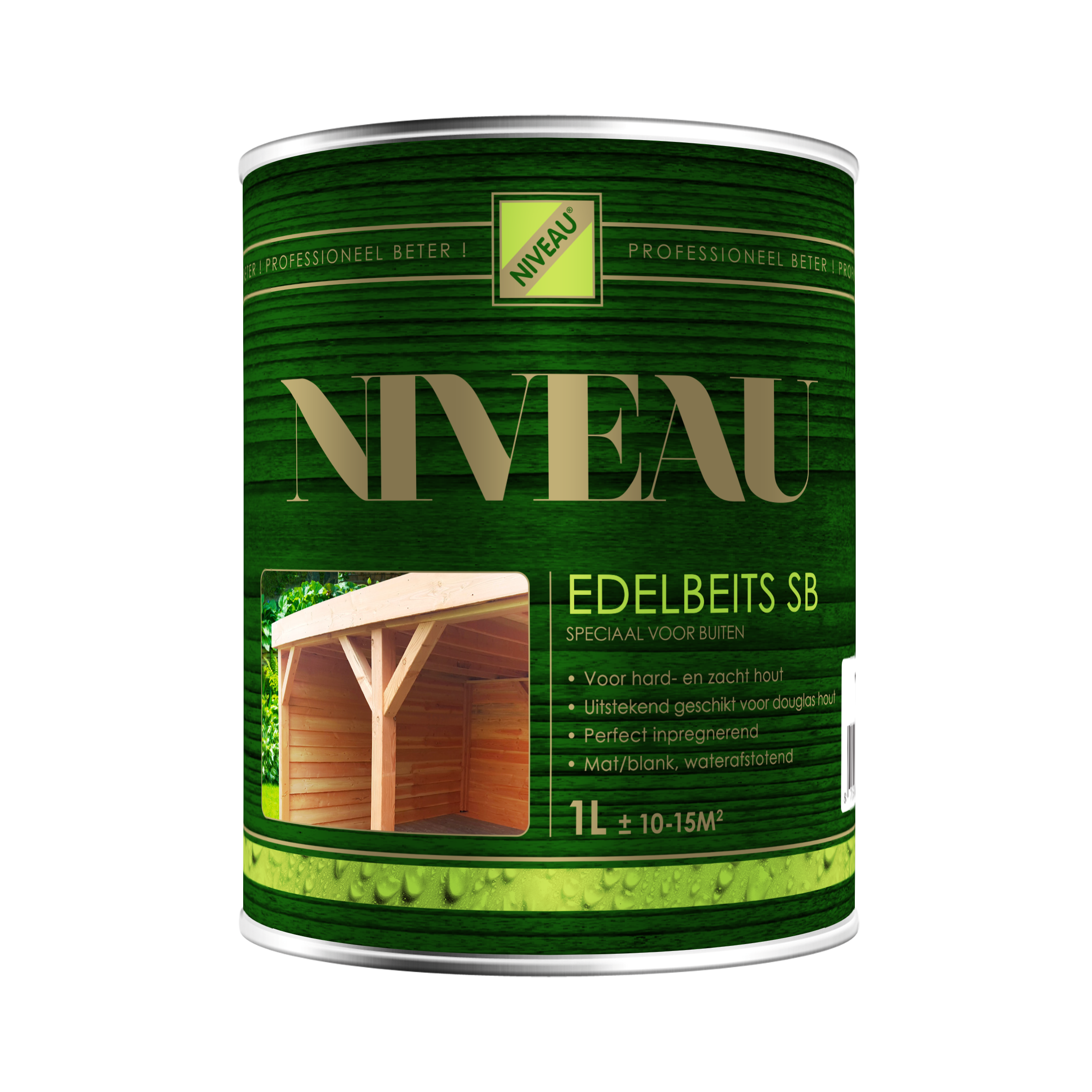 Niveau Edelbeits SB – transparante buitenbeits voor douglas en tuinhout